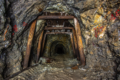 Tunnel in an old gold mine