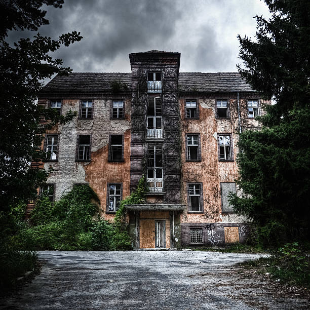 Spooky Abandoned Hospital Building HDR  beelitz stock pictures, royalty-free photos & images