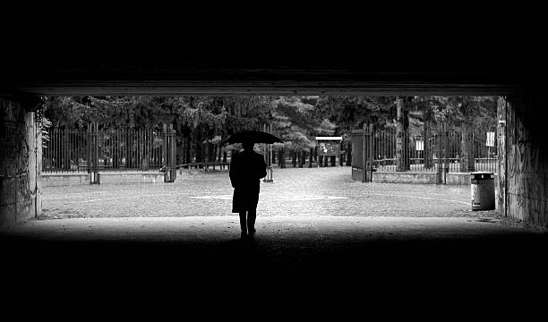 istock Raining Day at the Park. Black and White 108348888