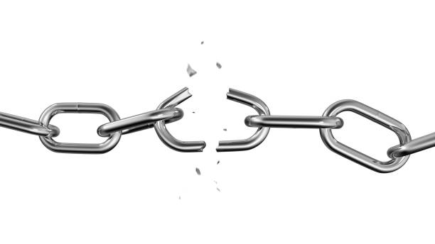 Broken chain. Freedom concept. 3d illustration. Broken chain isolated on white background. Freedom Concept. 3d illustration. chain object stock pictures, royalty-free photos & images