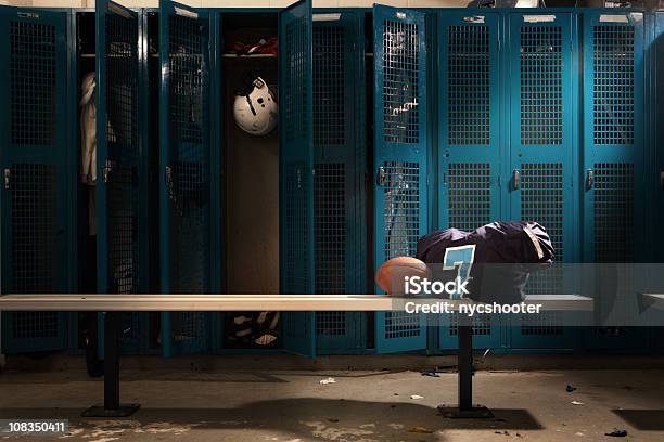 Football Locker Room Stock Photo - Download Image Now - Locker Room, American Football - Sport, American Football - Ball