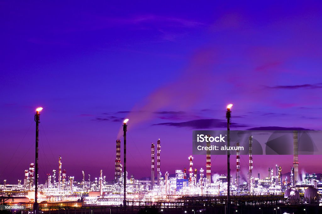 Ölraffinerie - Lizenzfrei Treibhausgas Stock-Foto