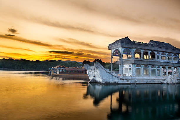 The Marble Boat also known as the Boat of Purity and Ease (Qing Yan Fǎng) is a lakeside pavilion on the grounds of the Summer Palace in Beijing, China.