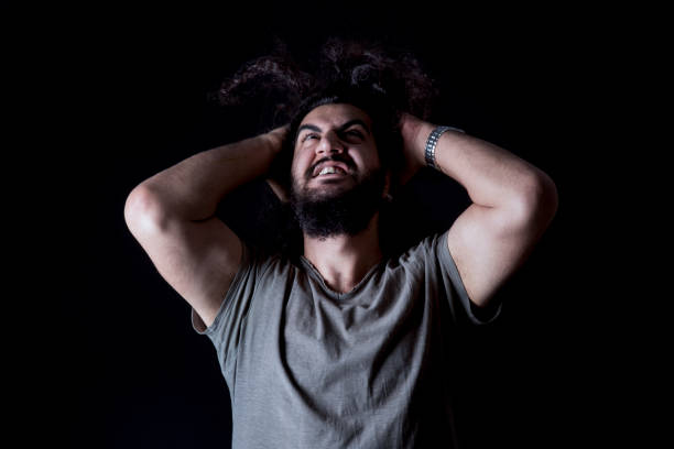 The portrait of disgusted manScreaming man