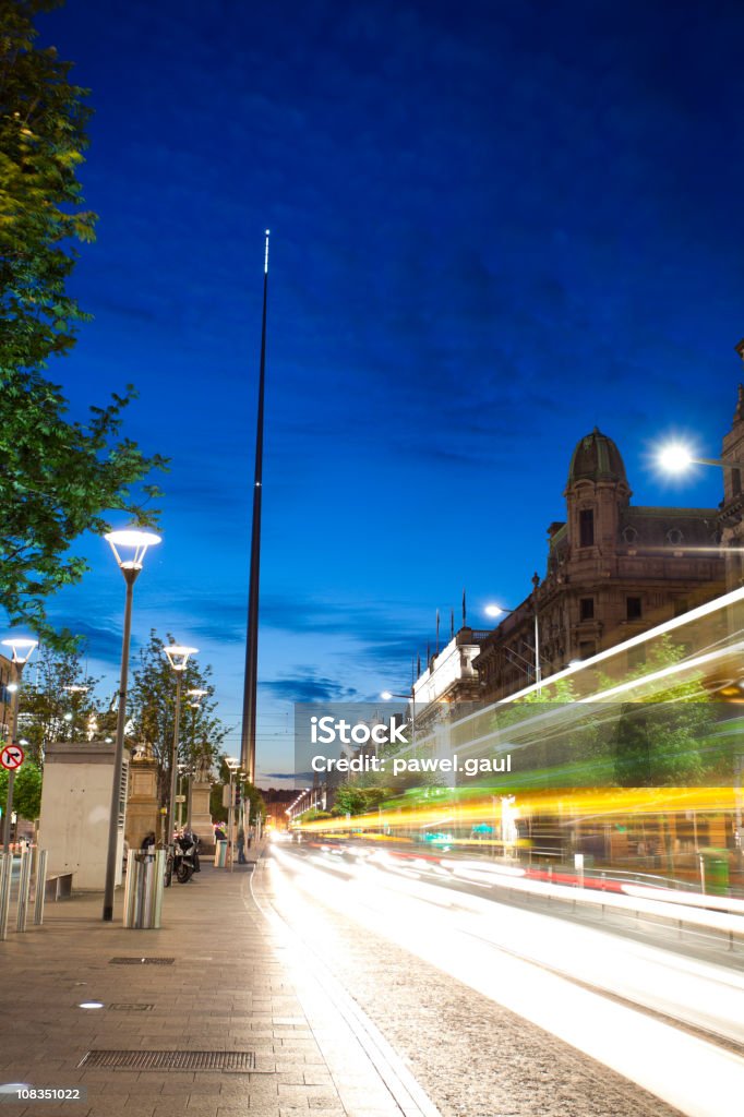 O'Connell Street de noche - Foto de stock de Dublín libre de derechos