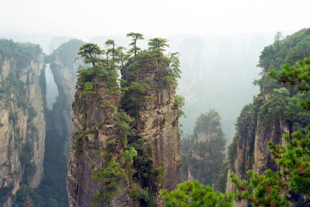 Mountain Shangfangshan (Yellow Mountains), Global Geopark of China. It is one of China's major tourist destinations. Mountain china.