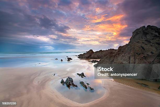 Atlantic Sunset Stock Photo - Download Image Now - Beach, Cornwall - England, Devon