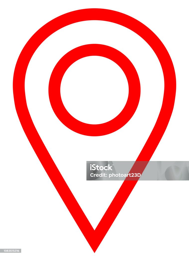 Pinpoint Simples Pin Point Red Simple Outlined Isolated Vector Stock Illustration ...