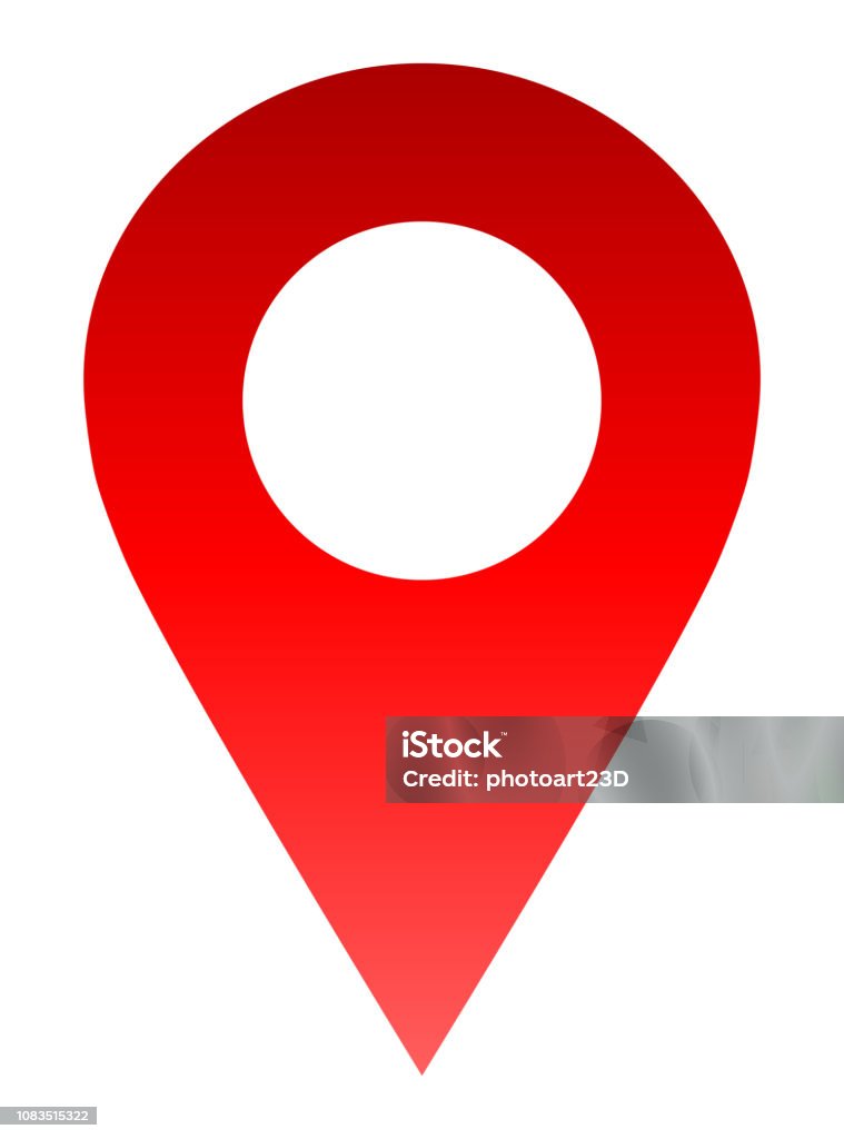 Pin Point Colors Pin Point Red Gradient Hollow Isolated Vector Stock Illustration ...