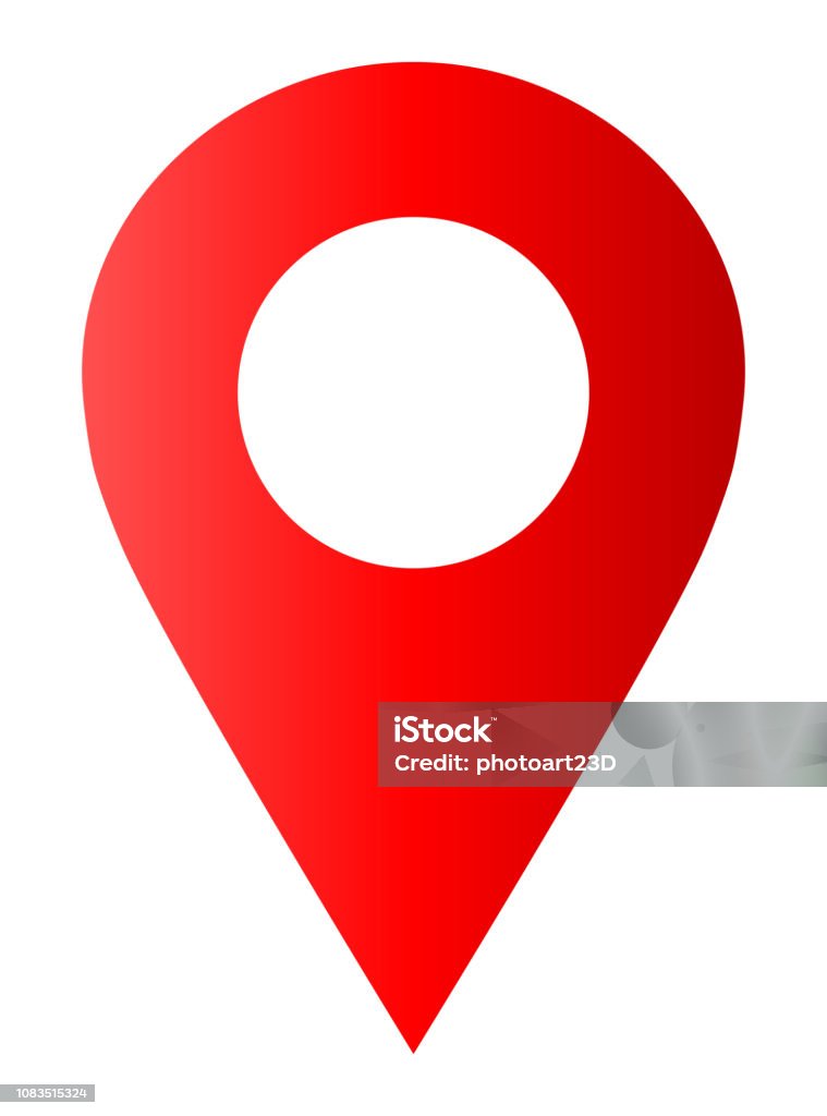 Pin Point Colors Pin Point Red Gradient Hollow Isolated Vector Stock Illustration ...