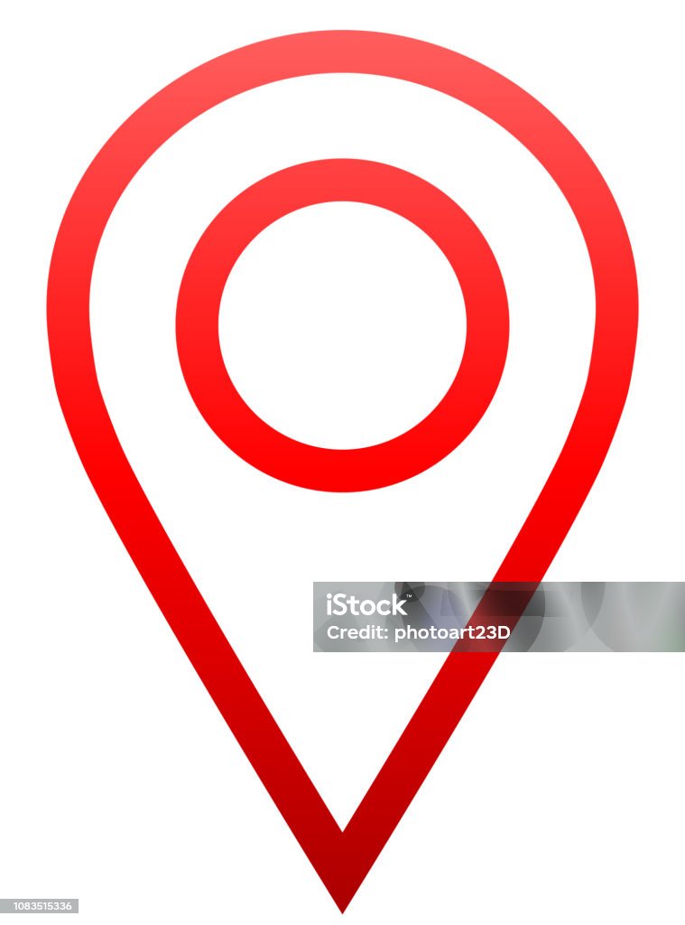 Pin Point Thing Pin Point Red Gradient Outlined Isolated Vector Stock Illustration ...