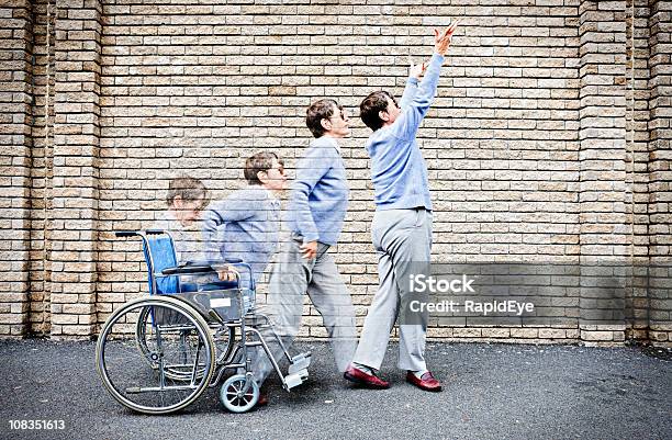 Composite Image As Old Woman In Wheelchair Rises Cured Stock Photo - Download Image Now