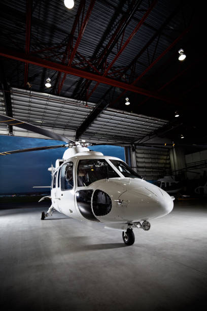 istock Corporate Helicopter in Hangar 108351655