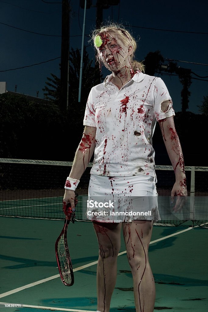 zombie Tenis player - Zbiór zdjęć royalty-free (Rakieta do tenisa ziemnego)