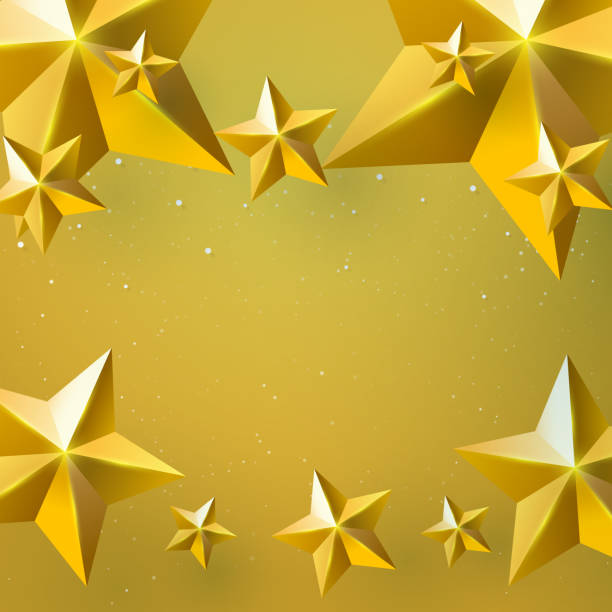 istock Golden stars on golden background with christmas concept 1083523154