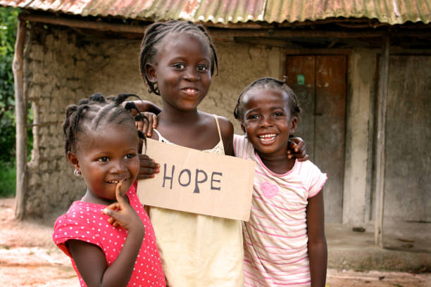 istock African Girls with Hope Sign 108352390