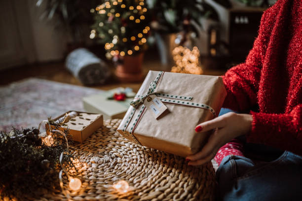 istock Finishing Up Her Christmas Presents 1083524190