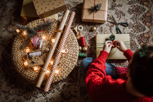 istock Finishing Up Her Christmas Presents 1083524276