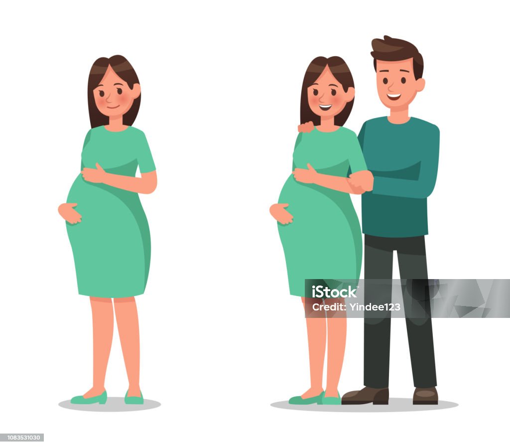 Pregnant Woman Character Vector Design Stock Illustration - Download Image  Now - Pregnant, Women, Couple - Relationship - iStock