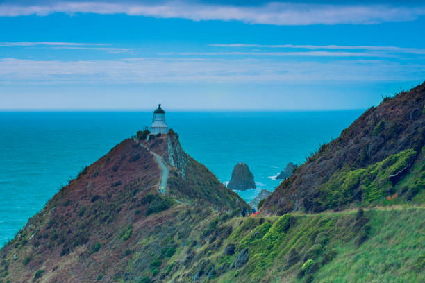istock Sunny day at the Nugget Point Lighthouse with blue sky 1083545576