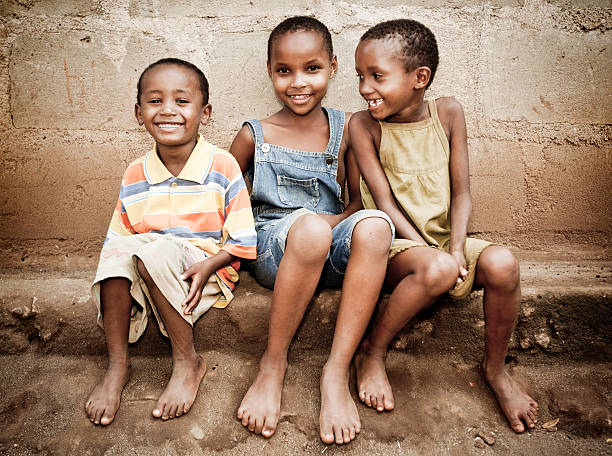 African Orphan Girls stock photo