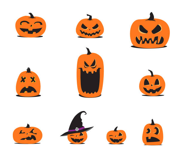 Pumpkins These are pumpkins that are funny and cute. ian stock illustrations