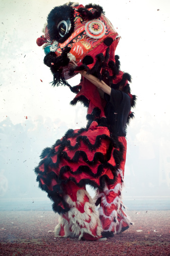 Blitar, East Java, Indonesia - June 17th, 2022 : Indonesian perform barongan kucingan dance