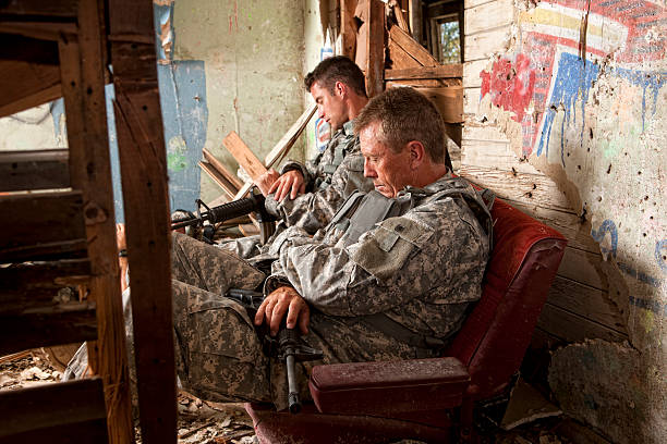 istock Special ops military soldier resting in an abandoned house 108355451