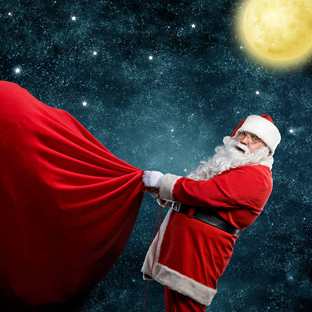 istock Santa holding a very big gift bag 108355988
