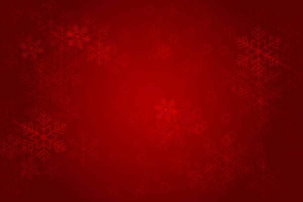 istock Christmas red background with glowing snowflakes and bokeh. vertor illustration 1083560644