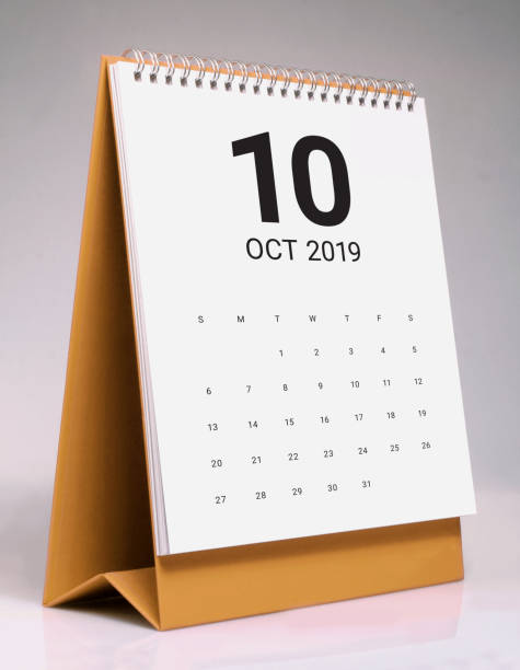 istock Simple desk calendar 2019 - October 1083561816