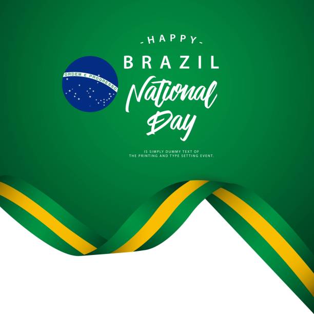 ilustrações de stock, clip art, desenhos animados e ícones de happy brazil national day vector template illustration - independence