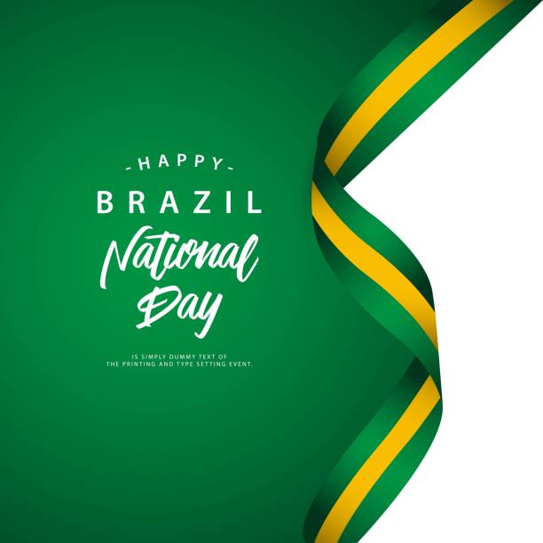 счастливый национальный день бразилии вектор шаблон иллюстрация - indonesia football stock illustrations