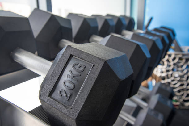 istock A set of gym weights arranged nicely. 1083566380