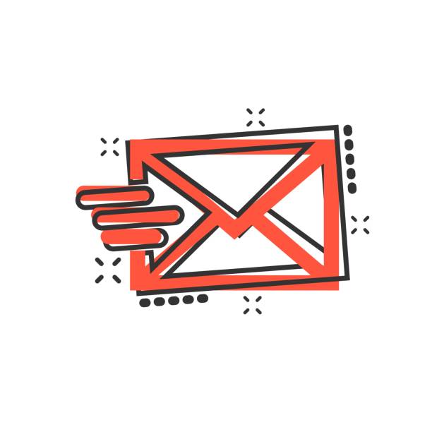mail-umschlag-symbol im comic-stil. e-mail-nachricht vektor cartoon illustration piktogramm. postfach-e-mail-geschäftskonzept-splash-effekt. - 16199 stock-grafiken, -clipart, -cartoons und -symbole