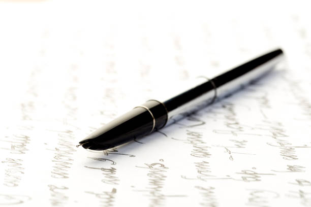 istock vintage fountain pen on letter 1083574736