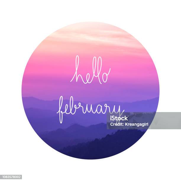 February Views Hello February On Landscape View Stock Illustration - Download Image ...