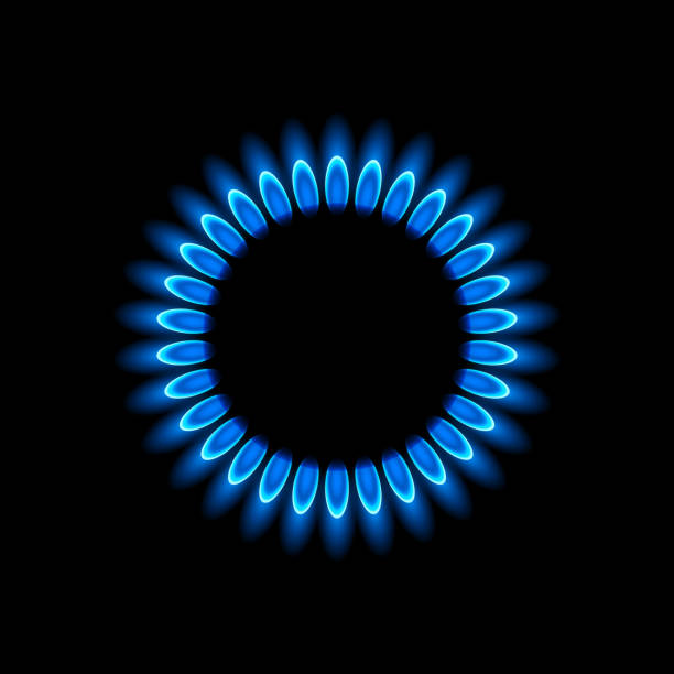 стокові ілюстрації на тему газові пальники з синім полум'ям - природний газ