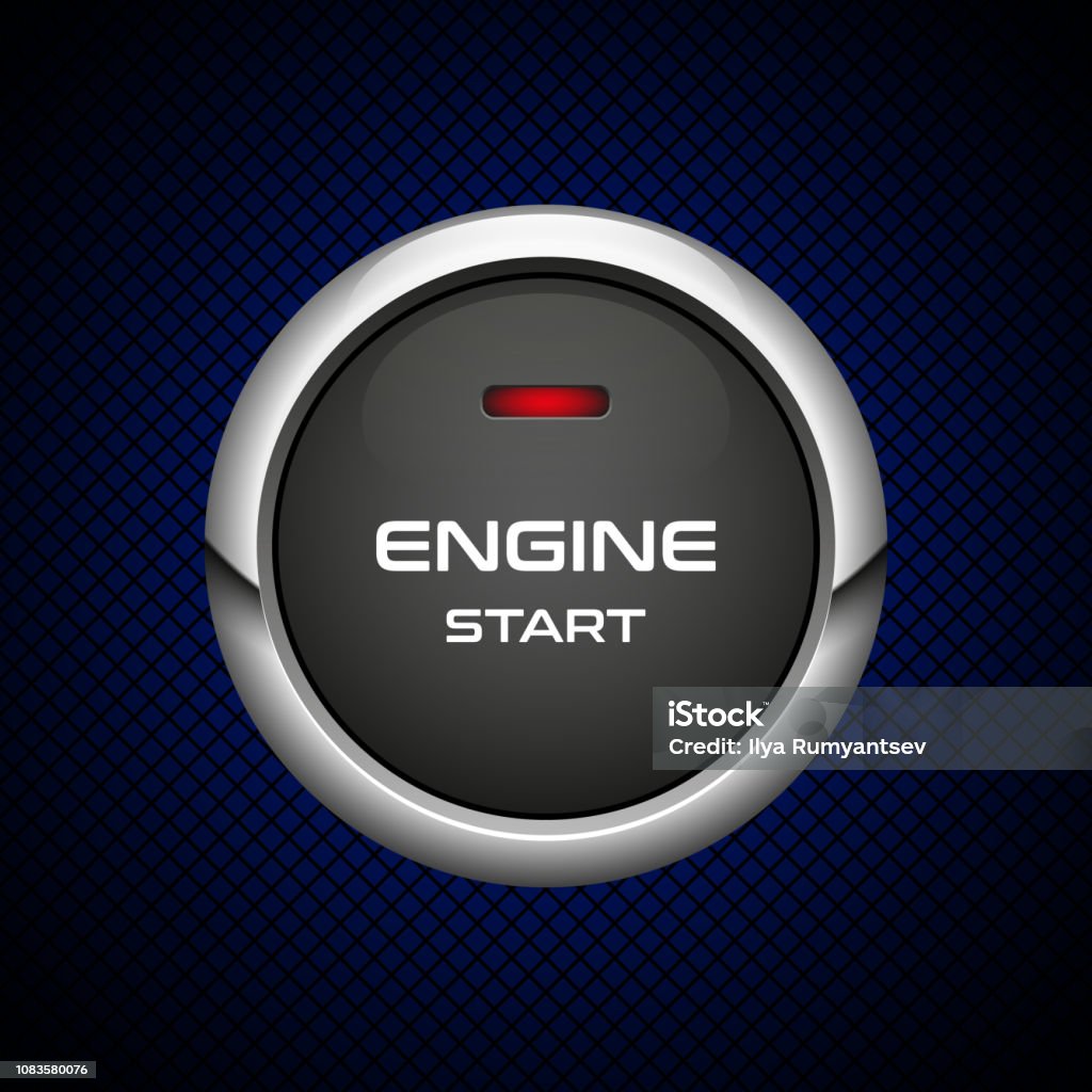 Starting Engine Graphics Engine Start Button On Dark Background Stock Illustration - Download ...