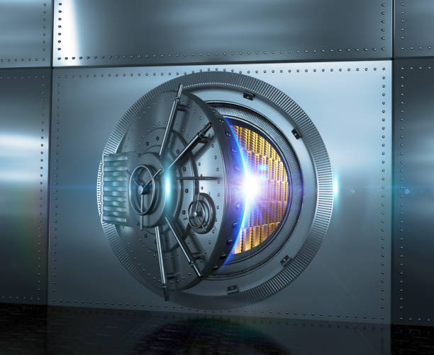 istock Safe with the door open. Gold in the vault 1083581870