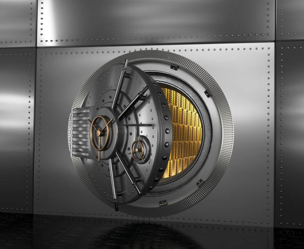 istock Safe with the door open. Gold in the vault 1083581904