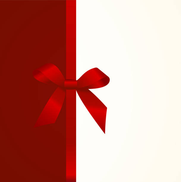 istock Invitation, Greeting or Gift Card With Red Ribbon And A Bow.  Gift Voucher Template with  place for text. 1083590252