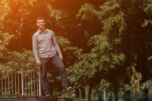 istock Young boy skater in the park 1083592726