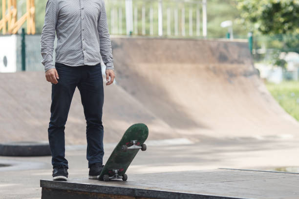 istock Young boy skater in the park 1083592748