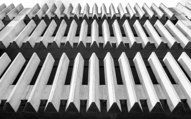 istock Abstract architecture minimal concrete exterior in black and white 1083600410