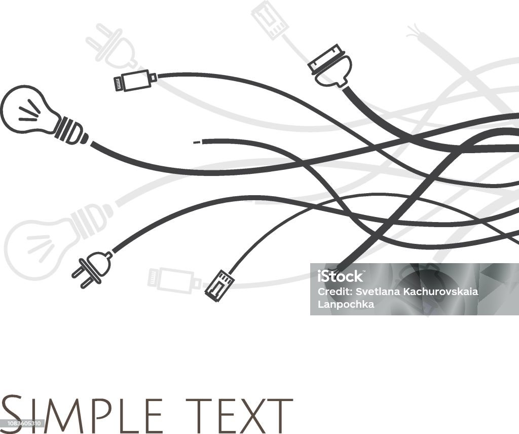 Computer Cable Chart Vector Wire Cable Computer Colorful Vector Illustration Stock Illustration ...