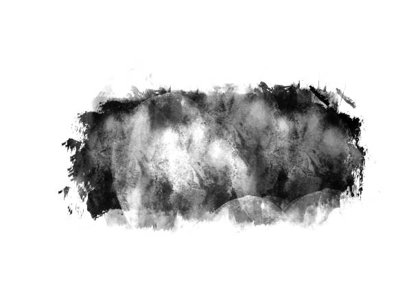 istock Black color graphic patches graphic brush strokes design effect element for background 1083605622