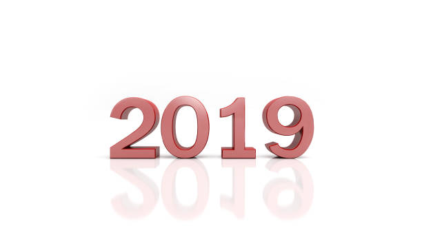 istock 2019 red color New Year on the white Background Minimal Style 1083606262