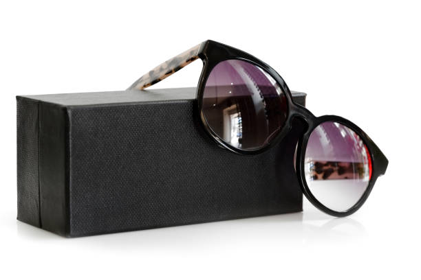istock Fashionable sunglasses with box on white background 1083608776