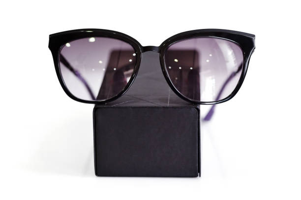 istock Fashionable sunglasses with box on white background 1083608816